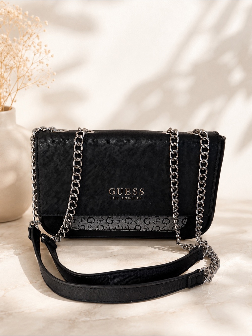 GUESS Black Chain Crossbody Bag